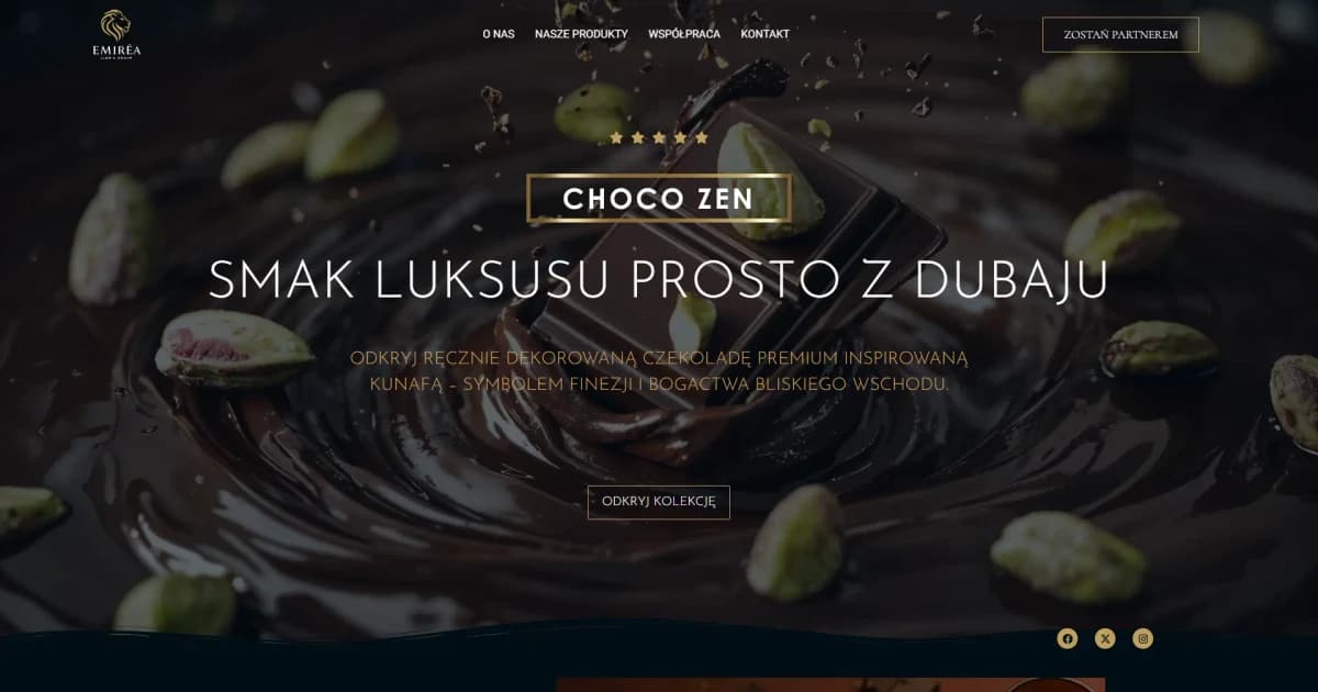 Podgląd strony marki Emiréa i Choco Zen
