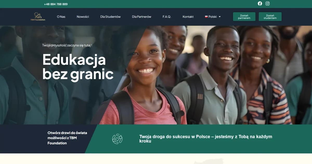 Podgląd strony internetowej TBM Foundation